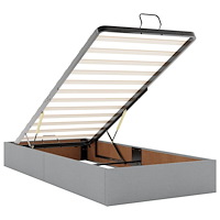 vidaXL Ottoman sängram med madrass ljusgrå 90x190 cm tyg