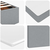 vidaXL Ottoman sängram med madrass ljusgrå 90x190 cm tyg