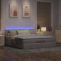 vidaXL Ottoman sängram med madrasser taupe 200x200 cm tyg