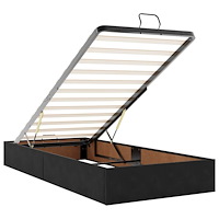 vidaXL Ottoman sängram med madrass svart 90x190 cm sammet