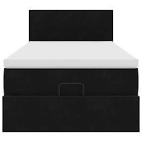 vidaXL Ottoman sängram med madrass svart 90x190 cm sammet