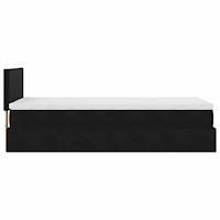 vidaXL Ottoman sängram med madrass svart 90x190 cm sammet