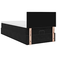 vidaXL Ottoman sängram med madrass svart 90x190 cm sammet