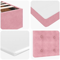 vidaXL Ottomansk säng med madrass och LED-lampor rosa 120x190cm sammet