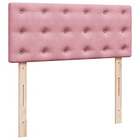 vidaXL Ottomansk säng med madrass och LED-lampor rosa 120x190cm sammet