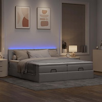 vidaXL Ottoman sängram med madrasser taupe 180x200 cm tyg