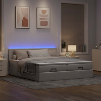 vidaXL Ottoman sängram med madrasser taupe 180x200 cm tyg