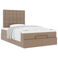 vidaXL Ottoman sängram med madrass cappuccino 120x190 cm konstläder