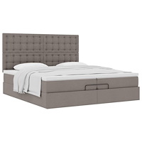 vidaXL Ottoman sängram med madrasser taupe 200x200 cm tyg