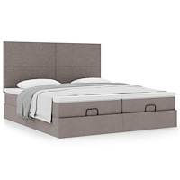 vidaXL Ottoman sängram med madrasser taupe 180x200 cm tyg