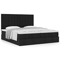 vidaXL Ottoman sängram med madrasser svart 160x200 cm tyg
