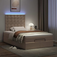 vidaXL Ottoman sängram med madrass cappuccino 120x190 cm konstläder