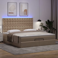 vidaXL Ottoman sängram med madrasser cappuccino 200x200 cm konstläder