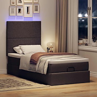 vidaXL Ottoman sängram med madrass mörkbrun 80x200 cm tyg
