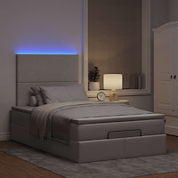 vidaXL Ottoman sängram med madrass taupe 120x190 cm tyg