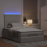 vidaXL Ottoman sängram med madrass taupe 120x200 cm tyg