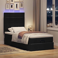 vidaXL Ottoman sängram med madrass svart 90x190 cm tyg