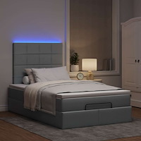 vidaXL Ottoman sängram med madrass ljusgrå 120x190 cm tyg
