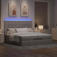 vidaXL Ottoman sängram med madrasser taupe 200x200 cm tyg