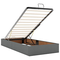 vidaXL Ottomansk säng med madrass och LED-lampor mörkgrå 80x200cm tyg