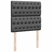 vidaXL Ottomansk säng med madrass och LED-lampor mörkgrå 80x200cm tyg