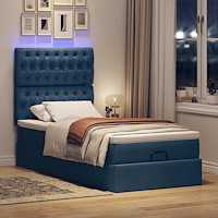 vidaXL Ottoman sängram med madrass blå 90x190 cm tyg