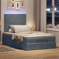 vidaXL Ottoman sängram med madrasser mörkgrå 120x190 cm sammet