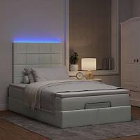 vidaXL Ottoman sängram med madrasser ljusgrå 120x190 cm sammet