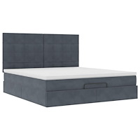vidaXL Ottoman sängram med madrasser mörkgrå 180x200 cm sammet