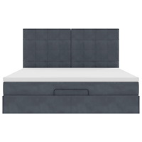 vidaXL Ottoman sängram med madrasser mörkgrå 180x200 cm sammet