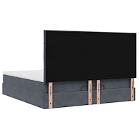 vidaXL Ottoman sängram med madrasser mörkgrå 180x200 cm sammet