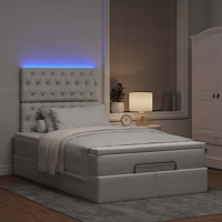vidaXL Ottoman sängram med madrasser ljusgrå 120x190 cm sammet