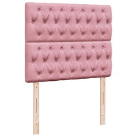 vidaXL Ottoman sängram med madrasser rosa 120x190 cm sammet