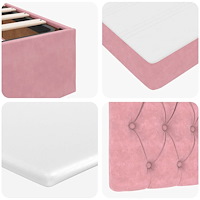 vidaXL Ottoman sängram med madrasser rosa 120x190 cm sammet