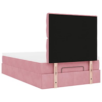 vidaXL Ottoman sängram med madrasser rosa 120x190 cm sammet