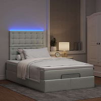 vidaXL Ottoman sängram med madrasser ljusgrå 120x190 cm sammet