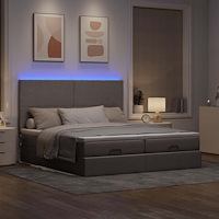 vidaXL Ottoman sängram med madrasser taupe 180x200 cm tyg