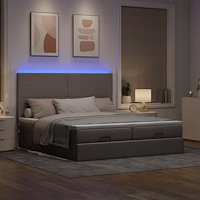 vidaXL Ottoman sängram med madrasser taupe 200x200 cm tyg