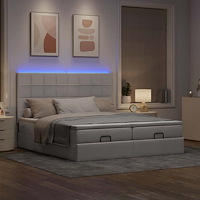 vidaXL Ottoman sängram med madrasser taupe 180x200 cm tyg