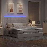 vidaXL Ottoman sängram med madrasser taupe 200x200 cm tyg
