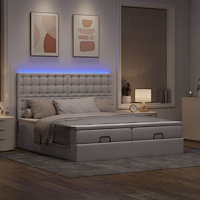 vidaXL Ottoman sängram med madrasser taupe 180x200 cm tyg