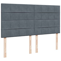 vidaXL Ottoman sängram med madrasser mörkgrå 180x200 cm sammet
