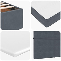 vidaXL Ottoman sängram med madrasser mörkgrå 180x200 cm sammet