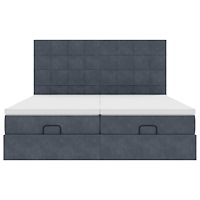 vidaXL Ottoman sängram med madrasser mörkgrå 180x200 cm sammet