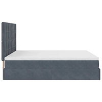 vidaXL Ottoman sängram med madrasser mörkgrå 180x200 cm sammet