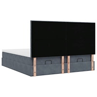 vidaXL Ottoman sängram med madrasser mörkgrå 180x200 cm sammet