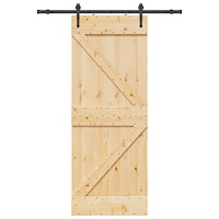 vidaXL Skjutdörr med beslag 80x210 cm massiv furu