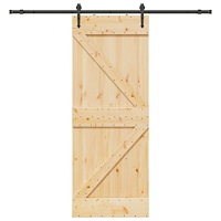 vidaXL Skjutdörr med beslag 80x210 cm massiv furu