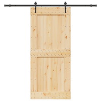 vidaXL Skjutdörr med beslag 100x210 cm massiv furu