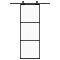 vidaXL Skjutdörr med beslagset ESG glas och aluminium 76x205 cm